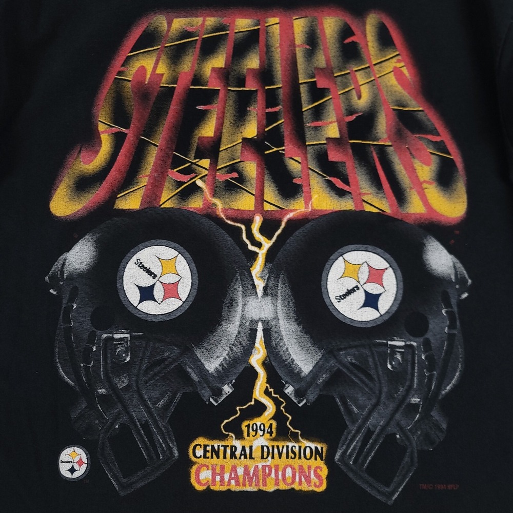 Vintage Pittsburgh Steelers Shirt Mens XL Black 1994 Central Division Champions‎